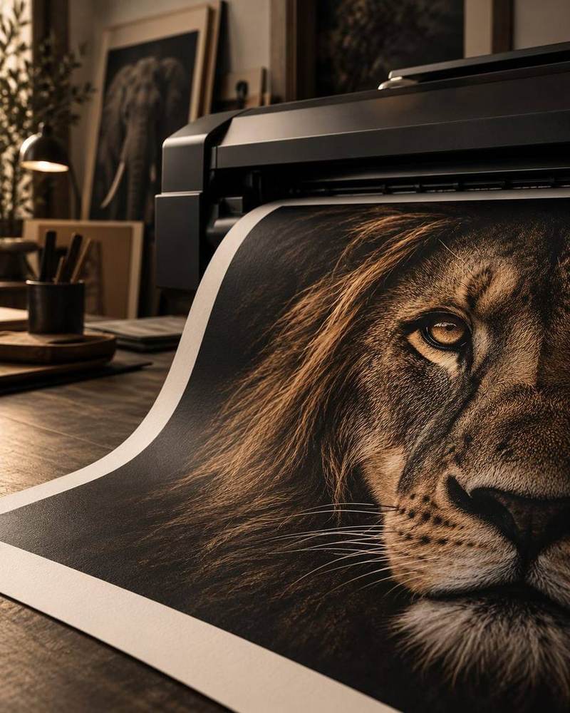 A Beast in Me Art print being produced on an archival fine-art printer