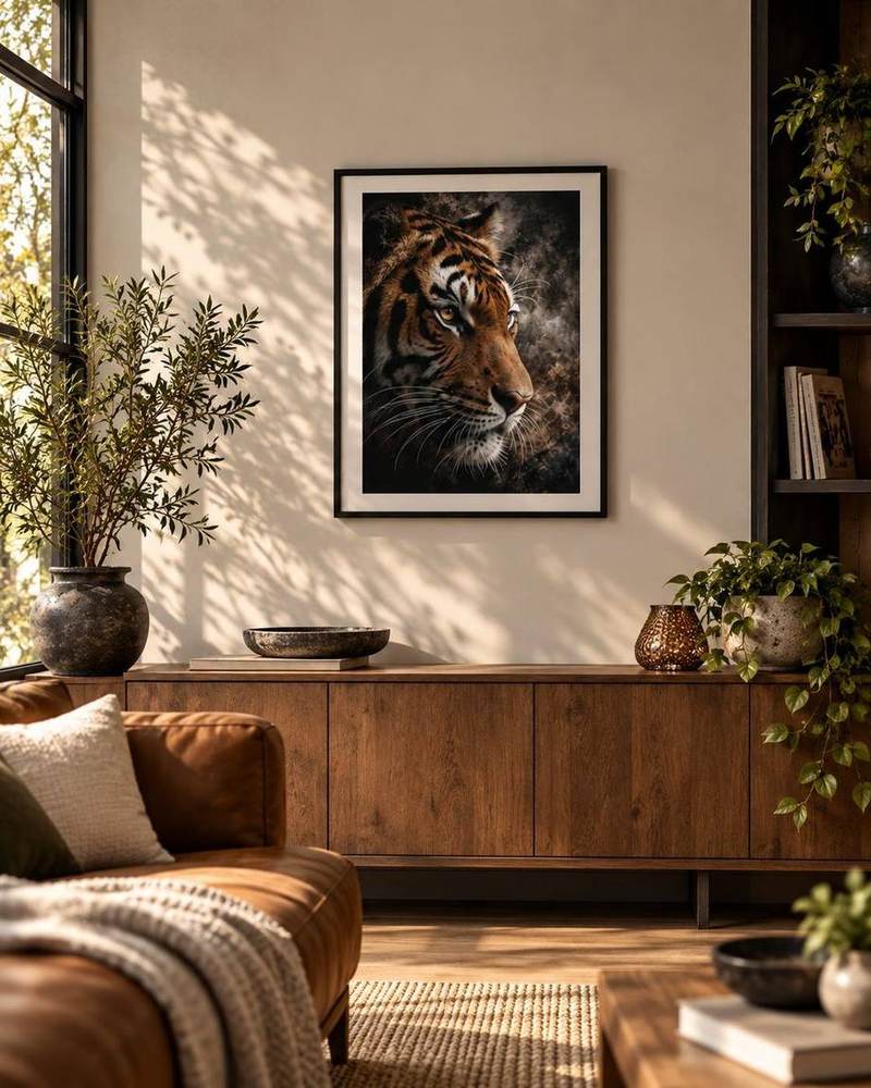 A2 print shown in situ on a living room wall